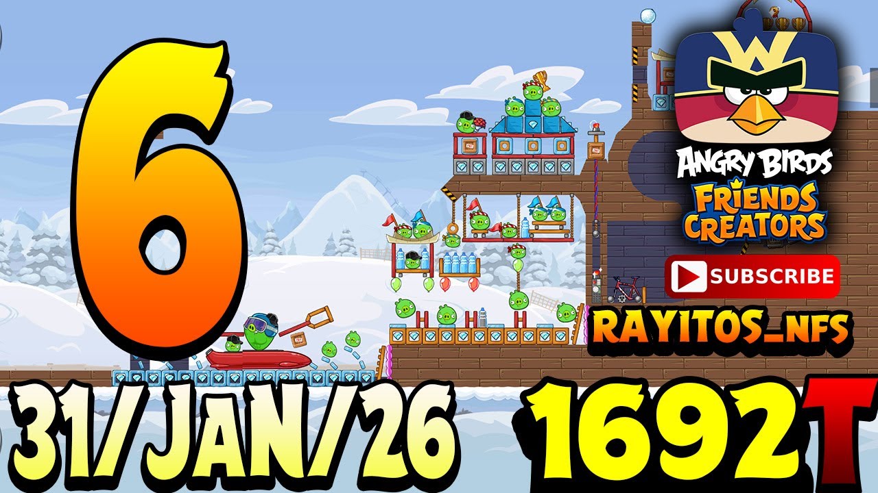 Angry Birds Friends Level 6 Tournament 1692 Highscore POWER-UP walkthrough