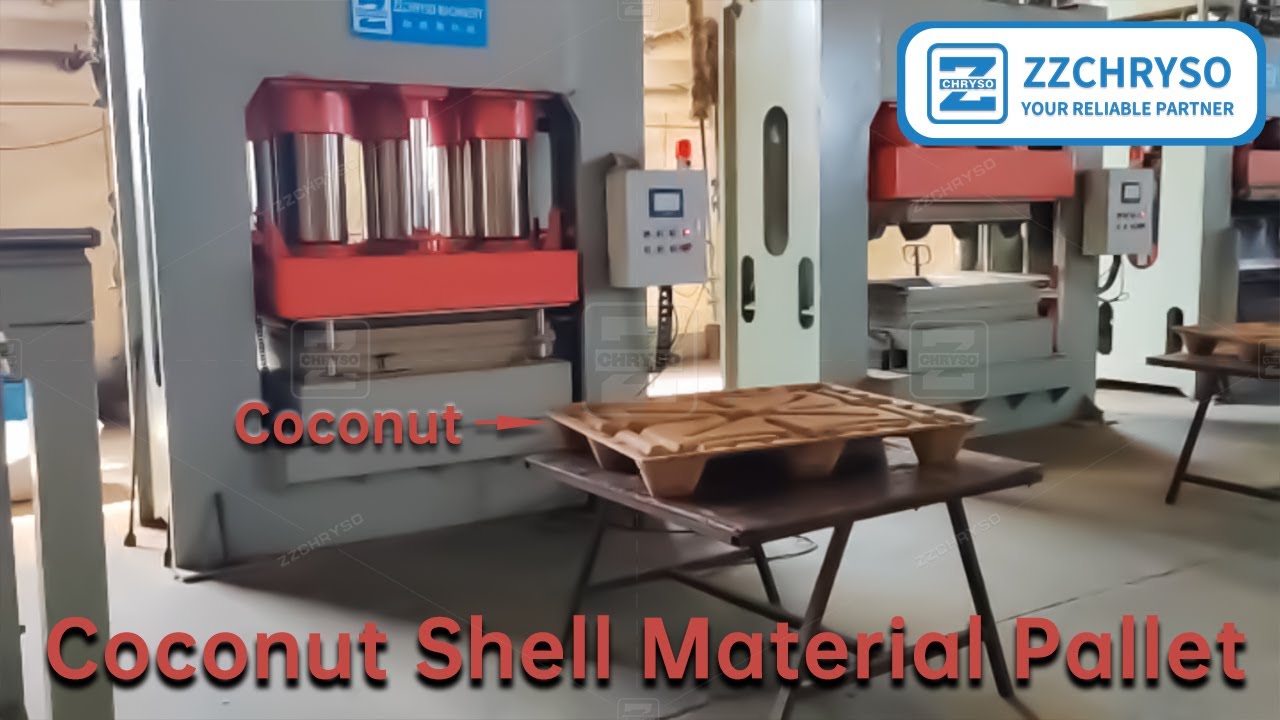 Wood Pallet Compressed Making Machine With Coconut Shell Material Testing Successfully