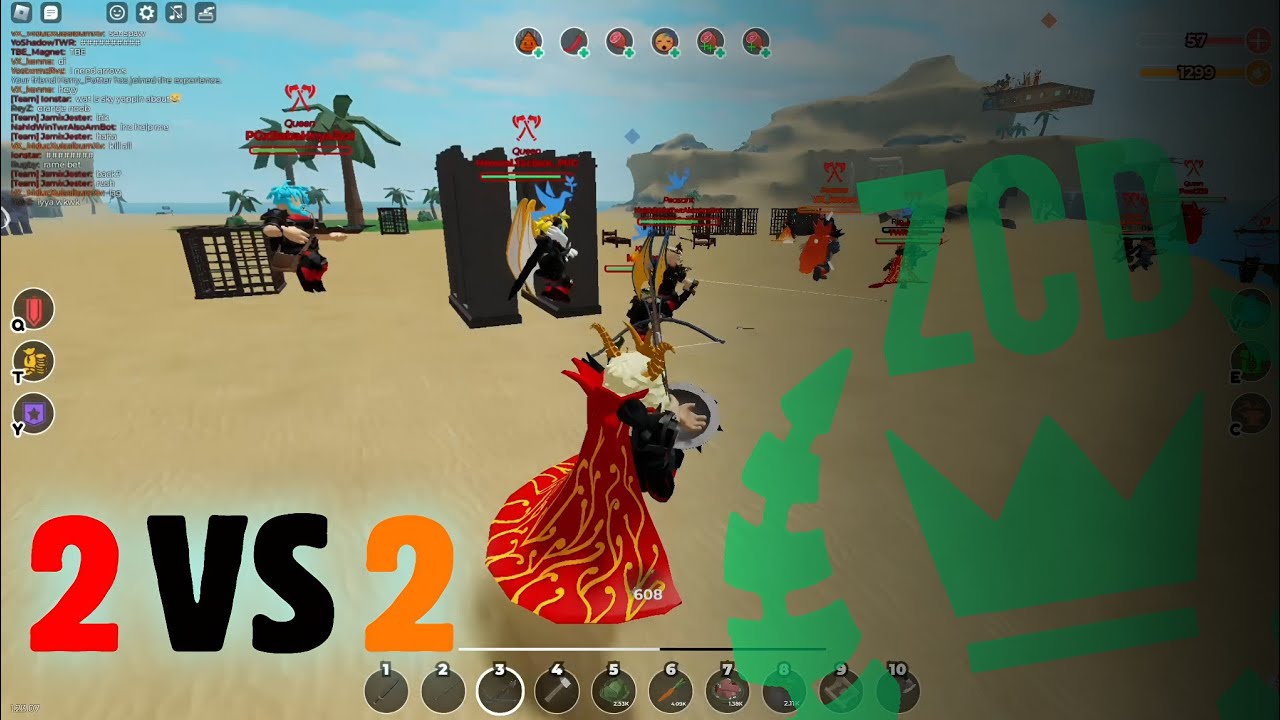 ZCD & TWR vs VX & SSE | Clan Raid | The Survival Game : Roblox