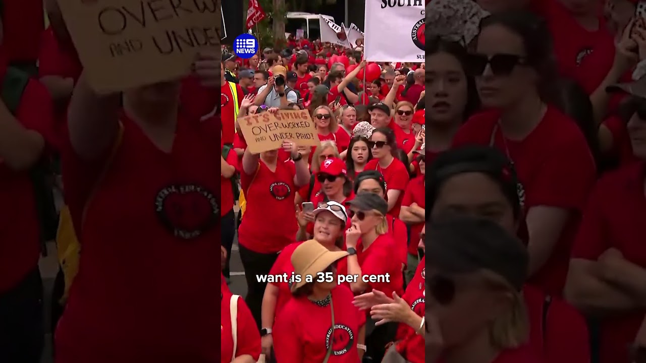 Public school teachers strike for first time in 13 years | 9 News Australia