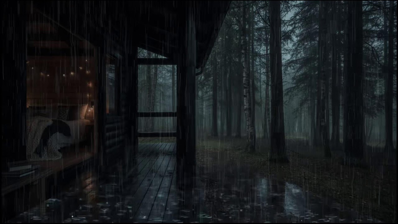 Gentle Rain in the Forest Cabin 🌲🌧 | Soothing Sounds for Restful Sleep
