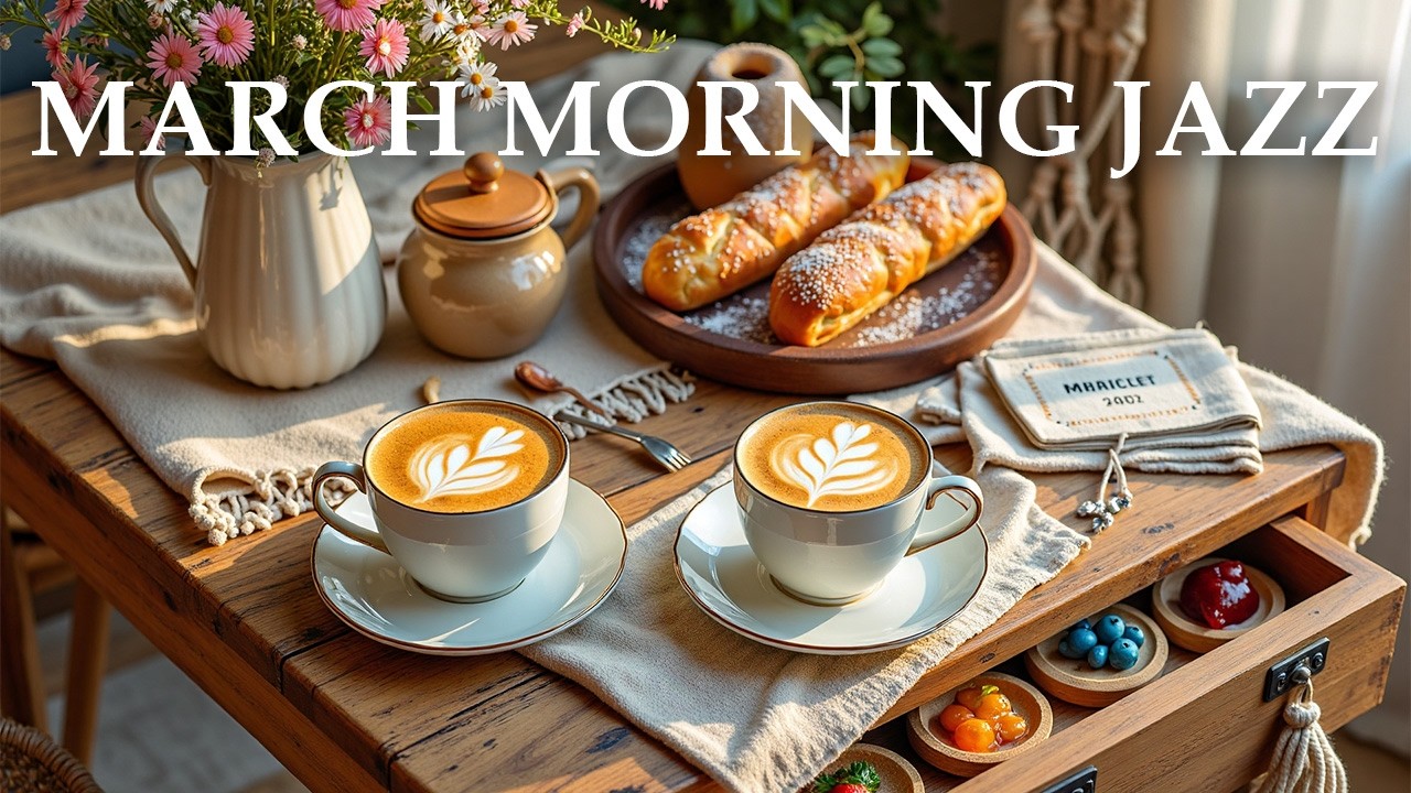 March Morning Jazz ☕ Spring Coffee Shop Ambience & Smooth Bossa Nova for Relaxation, Work & Study