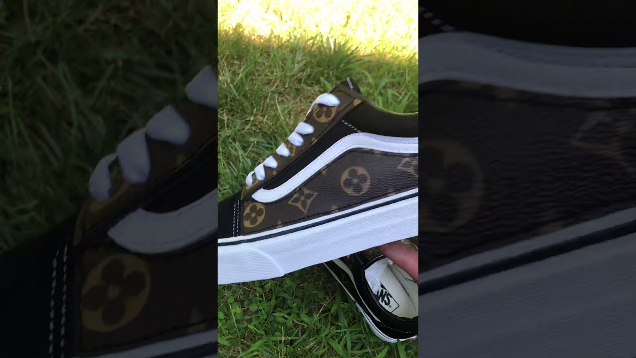 Old skool custom made vans .. sewn material.. custom vans sneaker