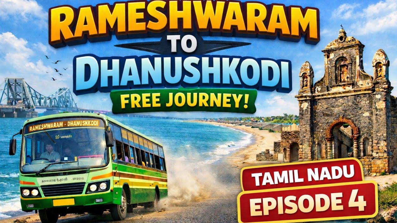 Rameshwaram To Dhanushkodi By Bus || Rameshwaram To Dhanushkodi || Girls Ka Free 😱😳 @exploresologirl