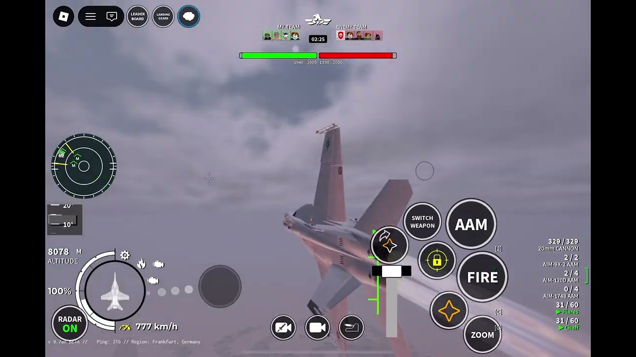 Using the F/A-18F Super Hornet in Wings of Glory (part of the video corrupted)