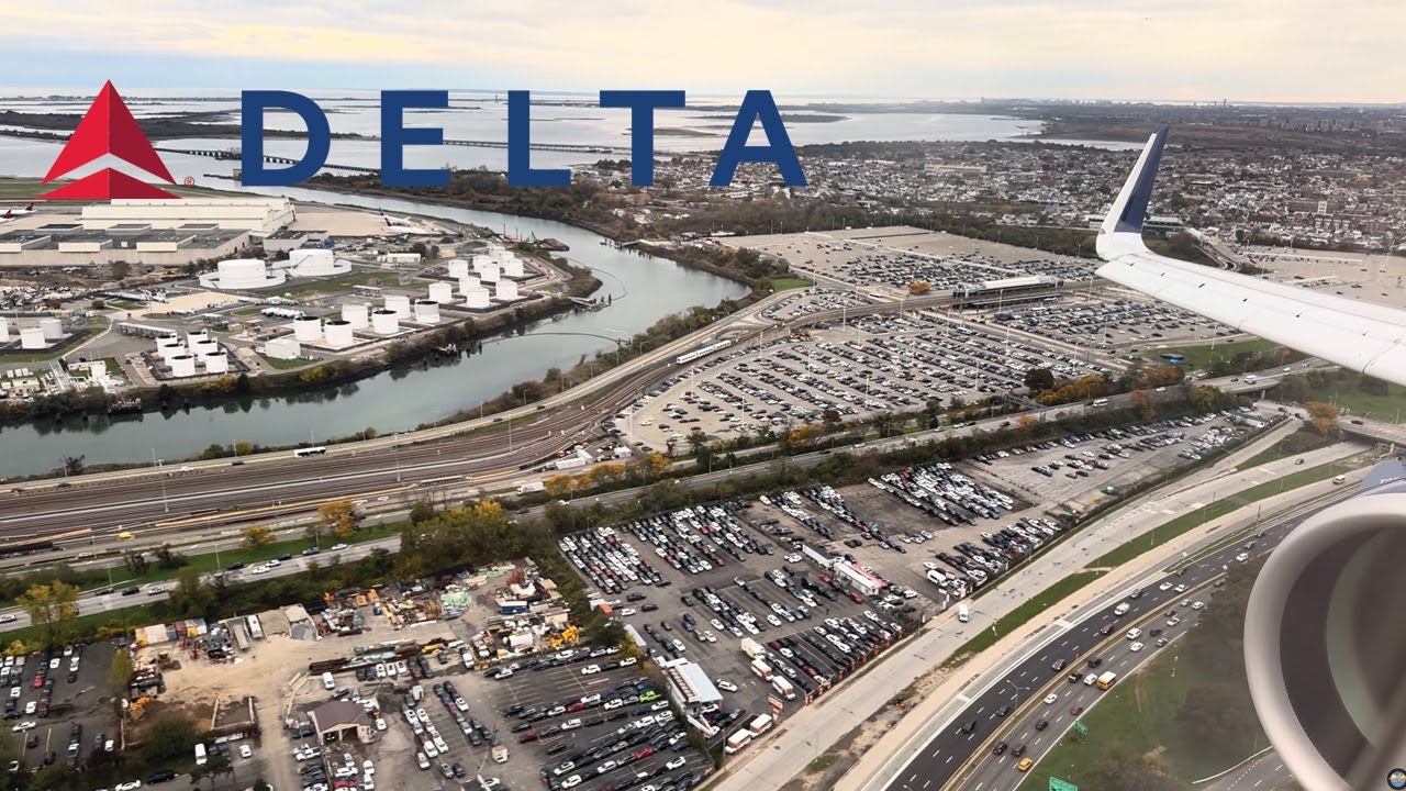 Full Approach, Landing and Taxi on the Parkway Visual into JFK on a Delta Air Lines Airbus A321NEO