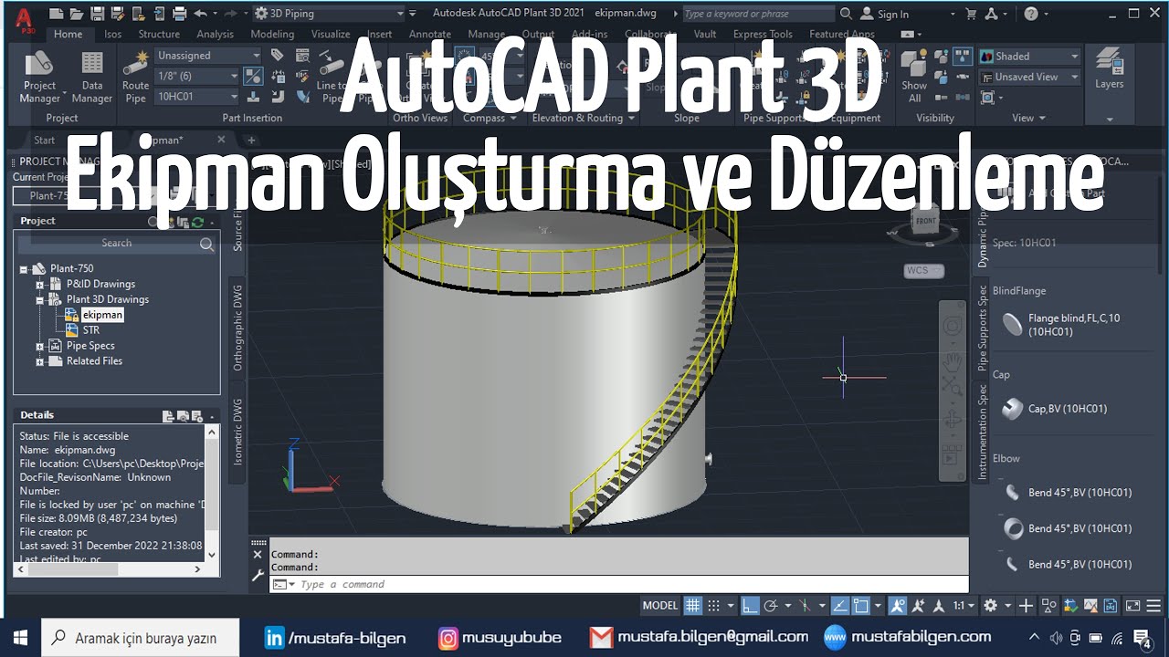 AutoCAD Plant 3D - #10 | Ekipman Oluşturma ve D&uuml;zenleme (Equipment Creation and Editing)