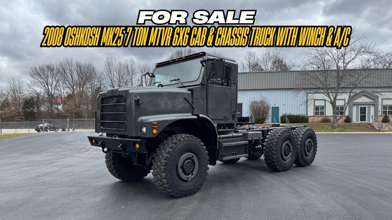 2008 Oshkosh MK25 7 Ton MTVR 6x6 Cab & Chassis Truck With A/C For Sale By Midwest Military Equipment