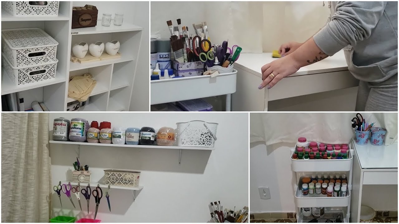 MINI TOUR PELO ATELIÊ DE ARTESANATO/ FAXINA/ ORGANIZAÇÃO