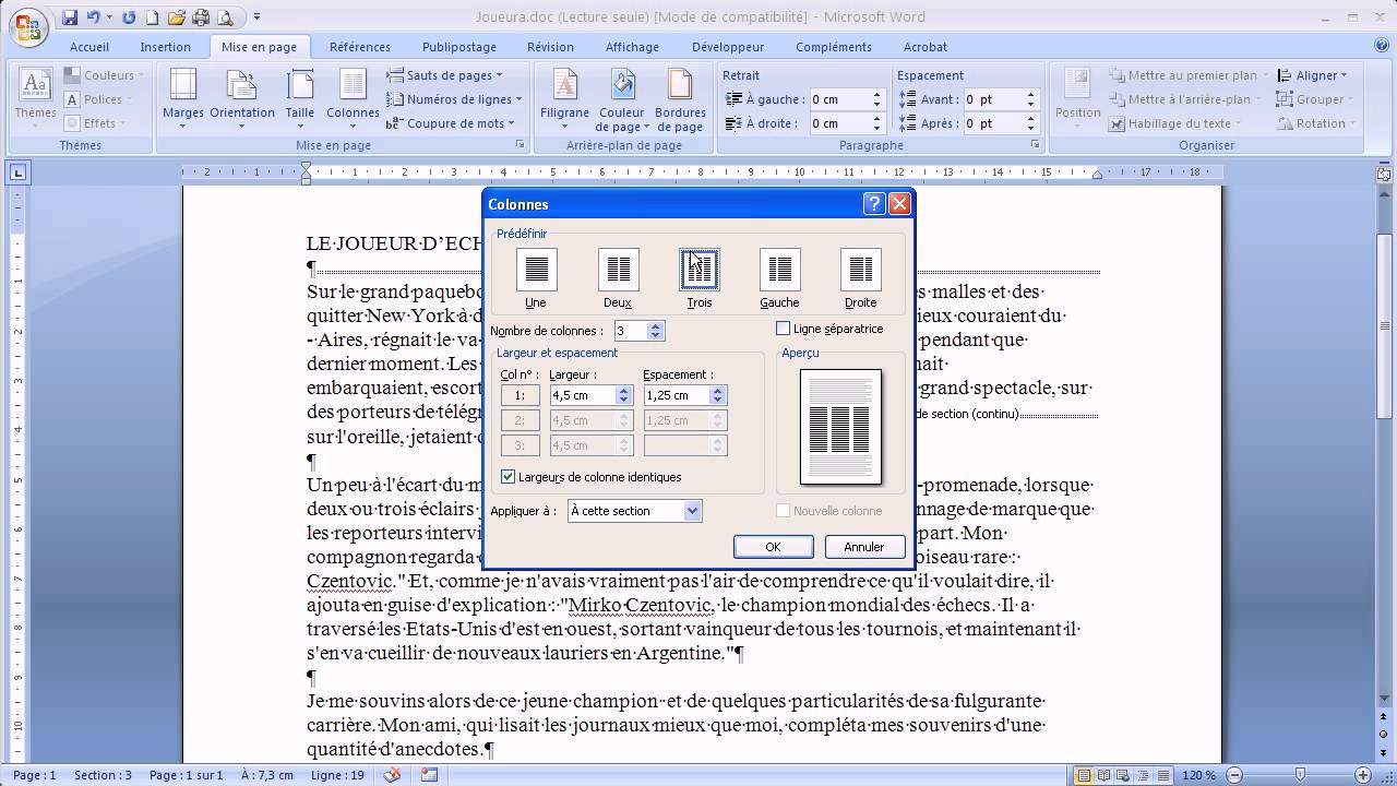 [Word] Sauts de section continu