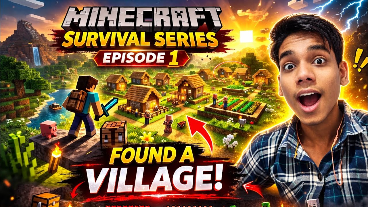 Minecraft Survival #1 🔥Pehle Din Hi Village Loot!