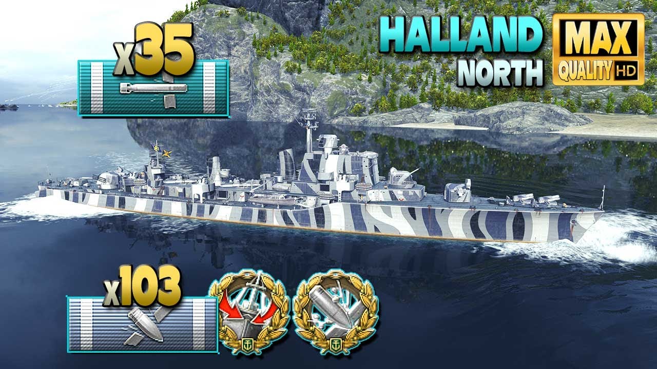 Эсминец Халланд: Торпедный босс x35 - World of Warships