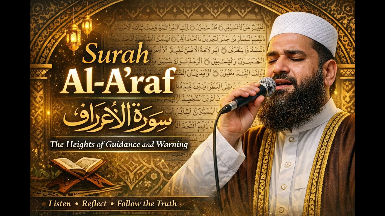 Surah Al-A'raf Full Recitation | Arabic with English & Urdu Translation | Islamic Quran