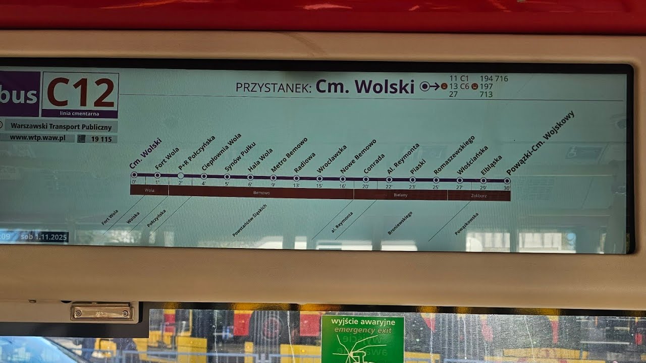 Warszawa linia C12 kier. Powązki Cm. Wojskowy MAN Lion's City A23 NG313 CNG #7241