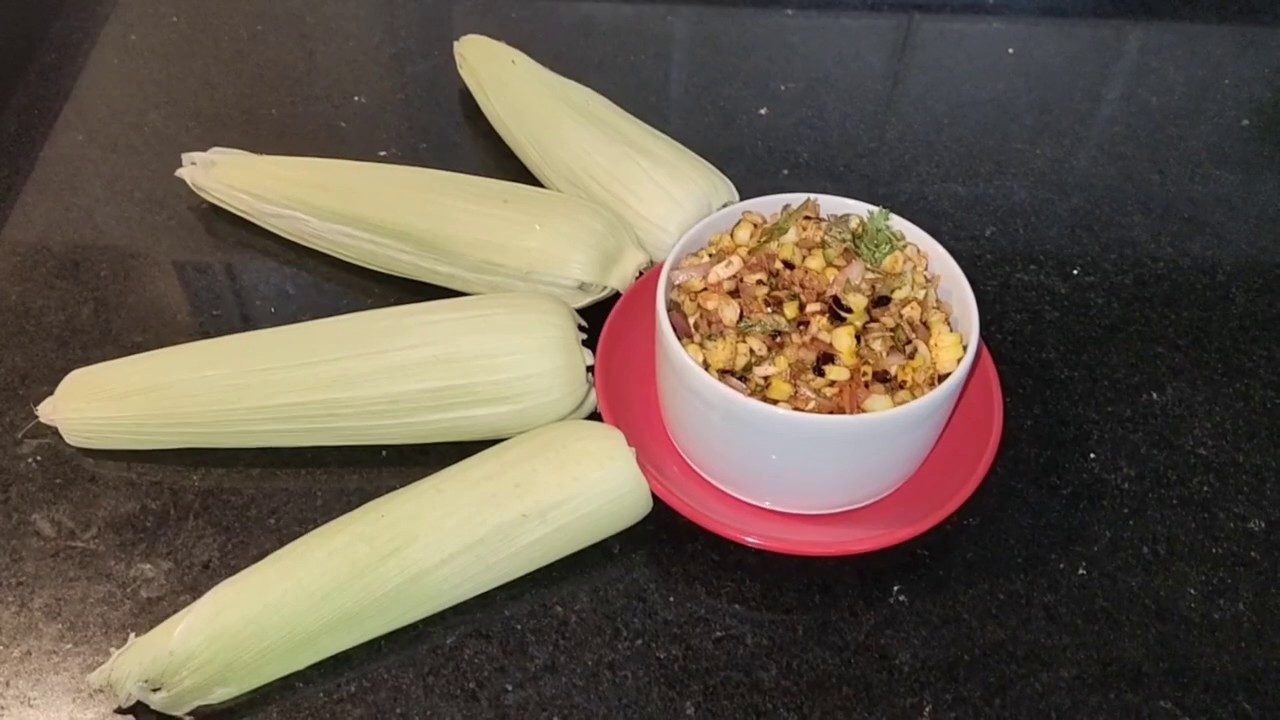 How to Make Charred Corn Chaat Recipe | Charred Corn Salad | Anjus Tasty Yummy Universe