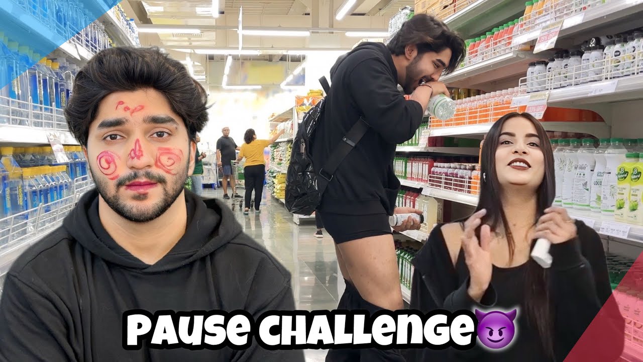 Pause challenge | Went crazy she pulled off my pants in middle of the store😤 | Alfesh