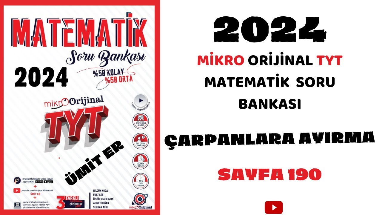 MİKRO TYT SORU BANKASI  |ÇARPANLARA AYIRMA|  Syf 190  | @umiter55  #yks2024 #kamp