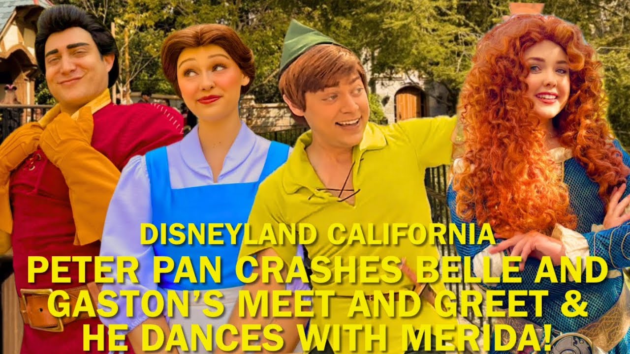 Peter Pan CRASHES Belle & Gaston’s Meet and Greet & He DANCES With Merida at Disneyland! #disney