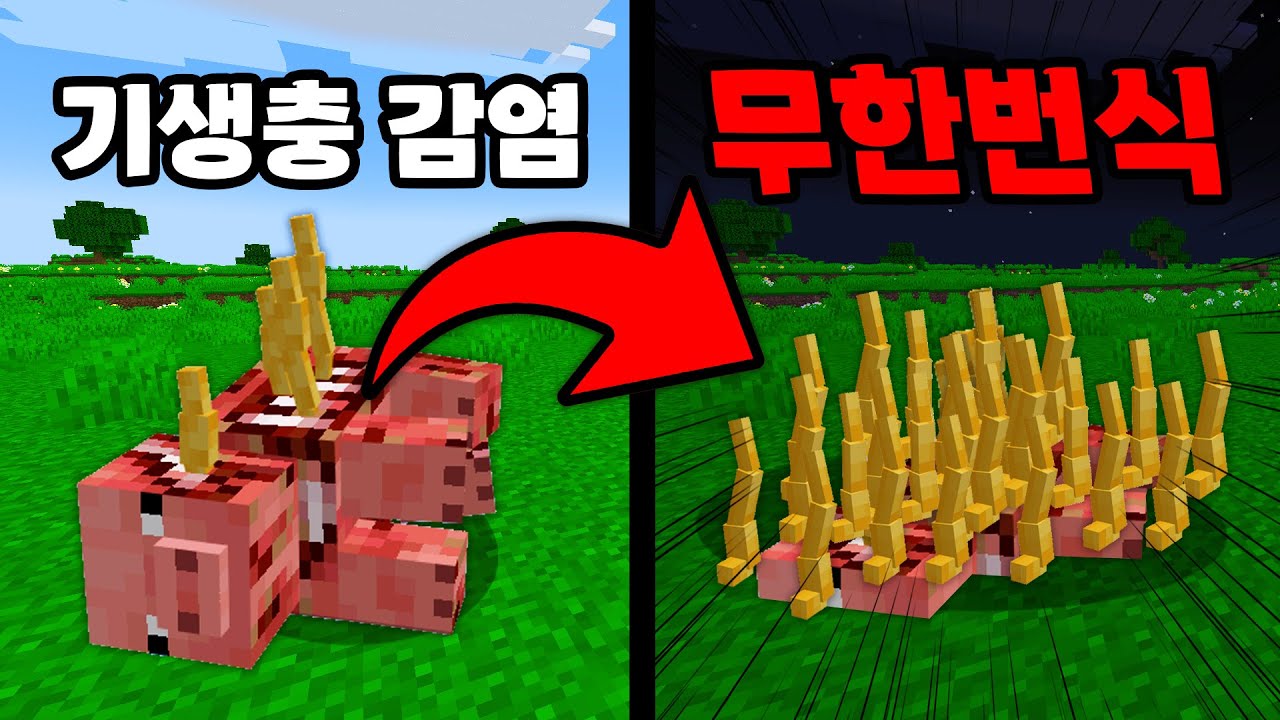 밤이 되면 무한번식하는 마인크래프트 기생충 ㄷㄷ