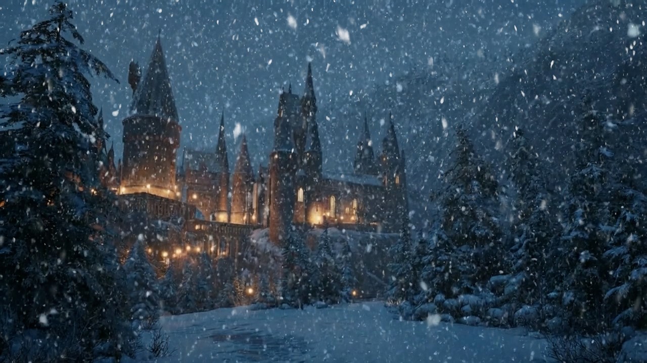 Dark Medieval Winter Storm 🏰 Cold Howling Wind & Heavy Snow for Relaxation