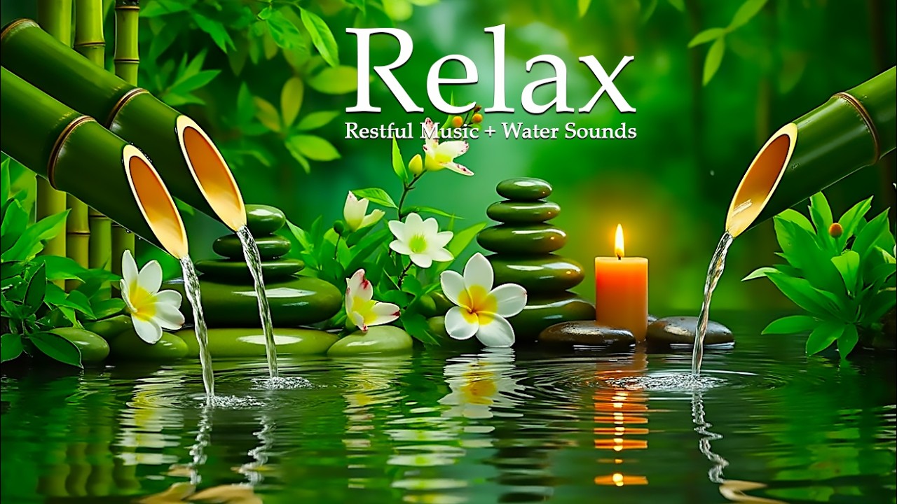 Calm Piano & Bamboo Water Sounds 🌿 Spa Music, Yoga, Meditation, and Deep Peace