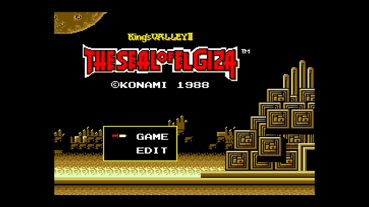King's Valley II: The Seal of El Giza · 王家の谷 エルギーザの封印. MSX2/SCC. Konami 1988. Full Playthrough.