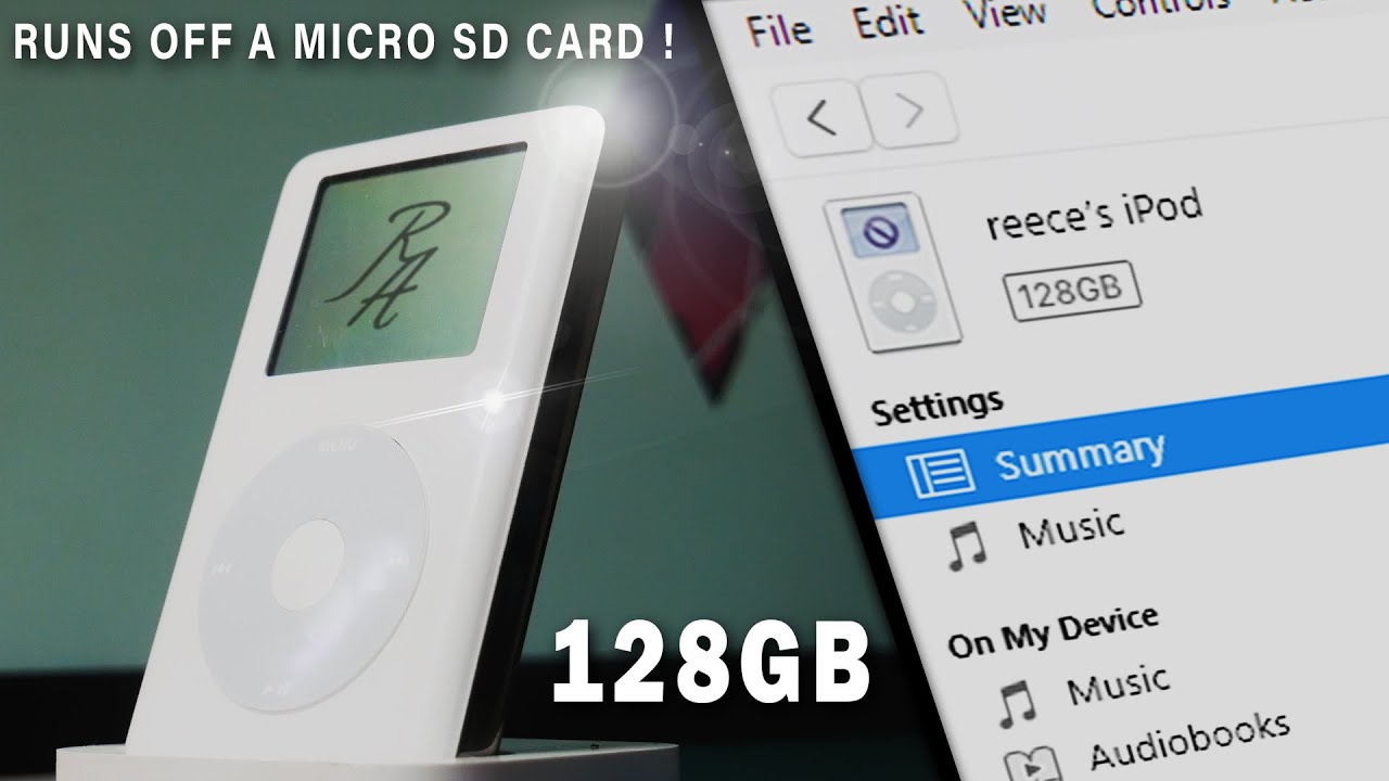 iPod Classic upgrade: new battery + SD Card. 128GB 4th gen iPod Classic | RA09