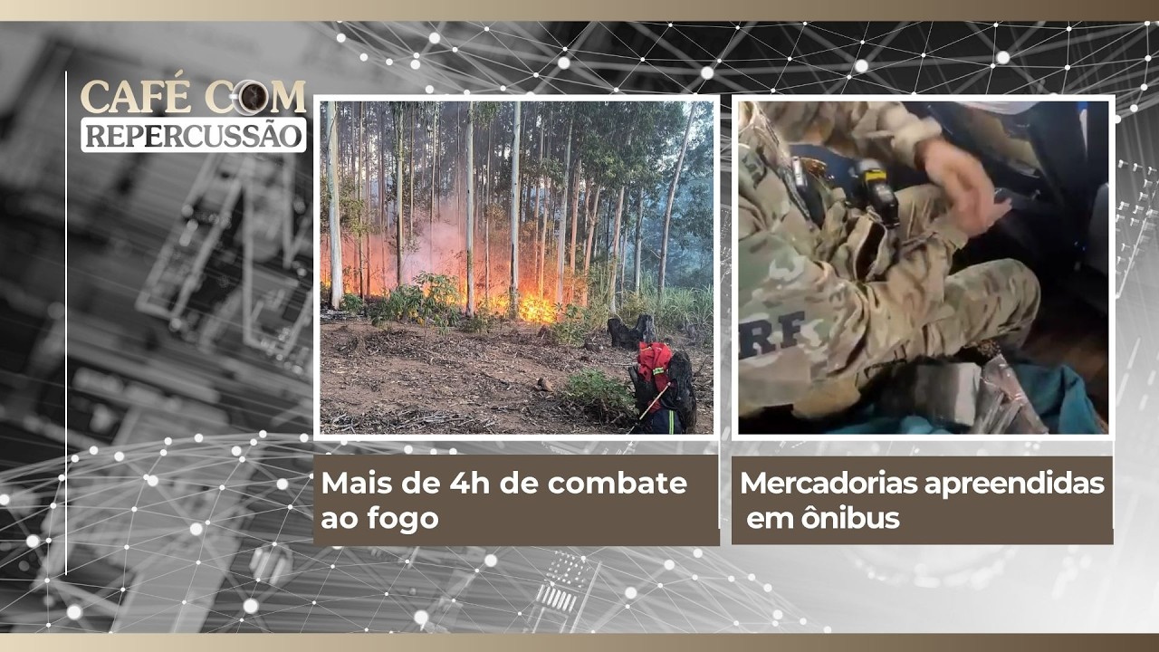 Mais de 4h de combate ao fogo | Mercadorias apreendidas em ônibus