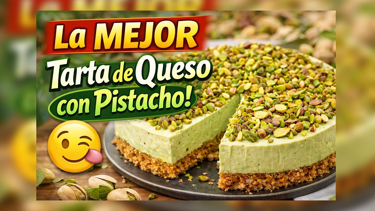 TARTA De Queso Con Pistacho 🟢 Cremosa Y DELICIOSA | Receta Fácil