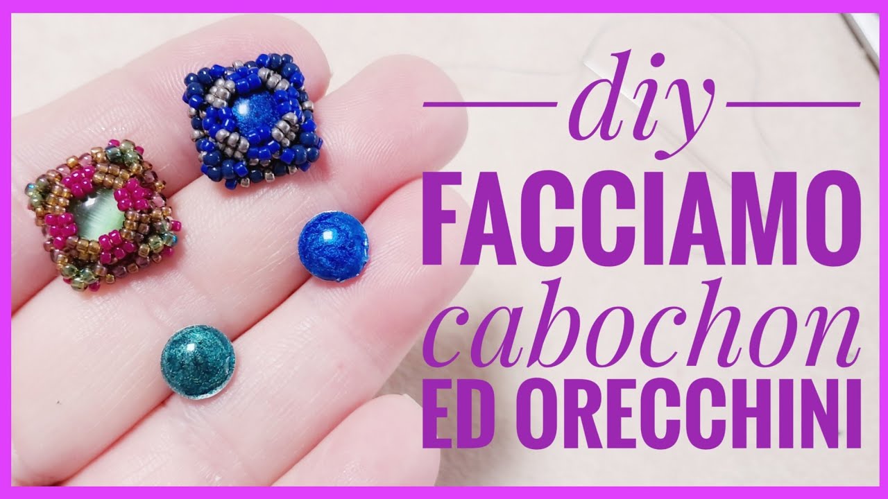 Come fare orecchini con cabochon fai da te | Tutorial creativo e super facile - #peyotestitch 