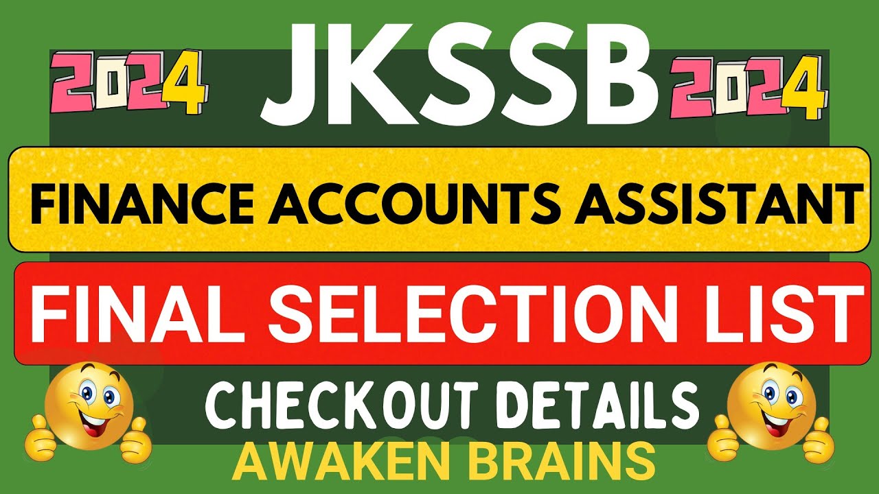 JKSSB 👉Final Selection List of Finance Accounts Assistant ✅⬇️ ||FAA Final Selection List JKSSB✅ 2024