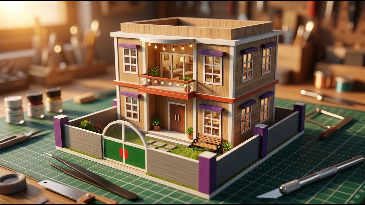 Making A Modern Residential Building Model  DIY Miniature Architecture