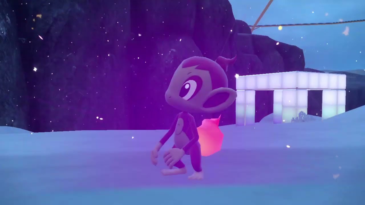 Shiny Chimchar found and caught in Pokémon Scarlet. 