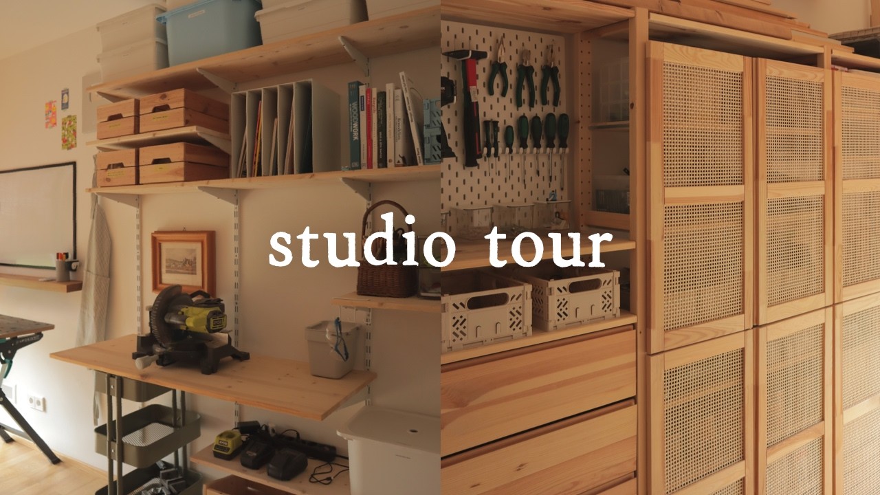 7m² Studio Tour | small space organization ideas for wood & tools