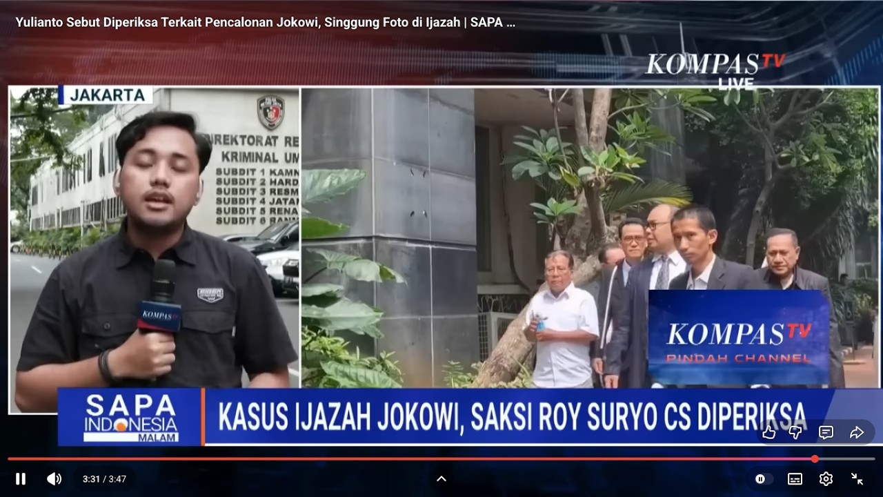 Singgung Foto di Ijazah, Yulianto Sebut Diperiksa Terkait Pencalonan Jokowi