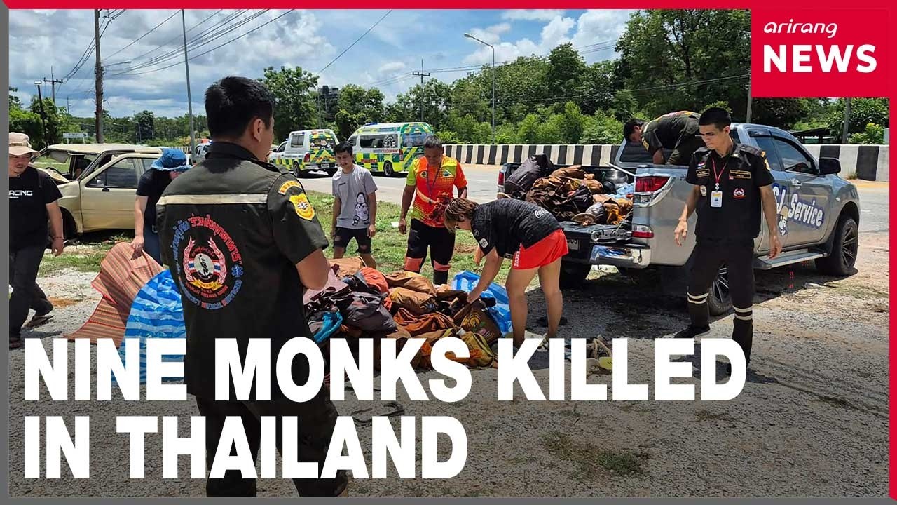Nine Thai monks killed after 11-year-old boy driving pickup crashes into pilgrimage procession