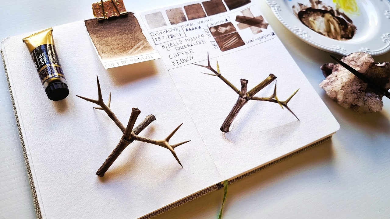 Mijello Mission Tourmaline Two Tone Granulating Watercolor review: COFFEE BROWN
