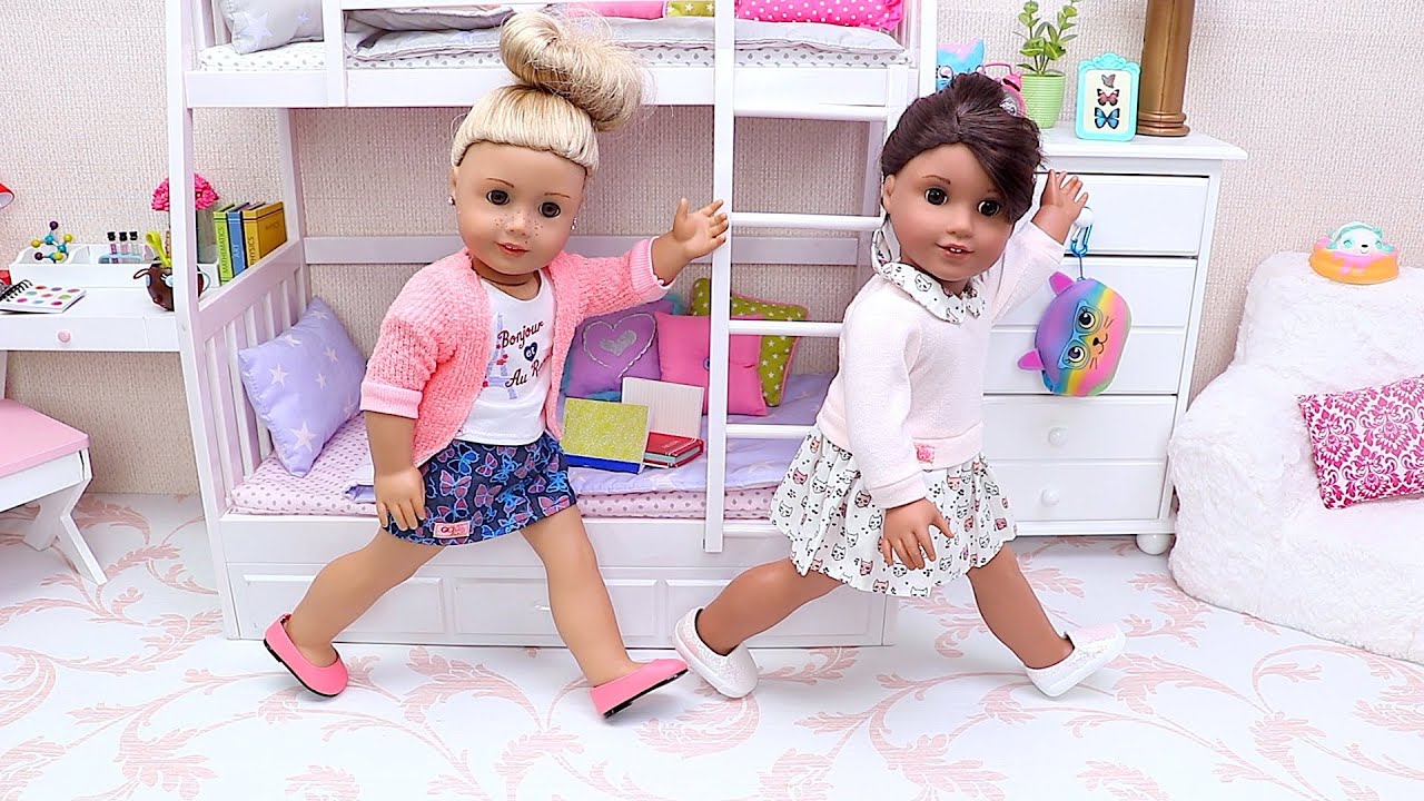 Baby doll sisters evening routine after school! Play Toys pyjama party