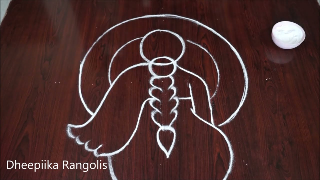 Deepavali Muggulu🌹Easy Freehand peacock Deepam Kolam🌹Diwali Rangoli 2022 @DheepiikaRangolis 
