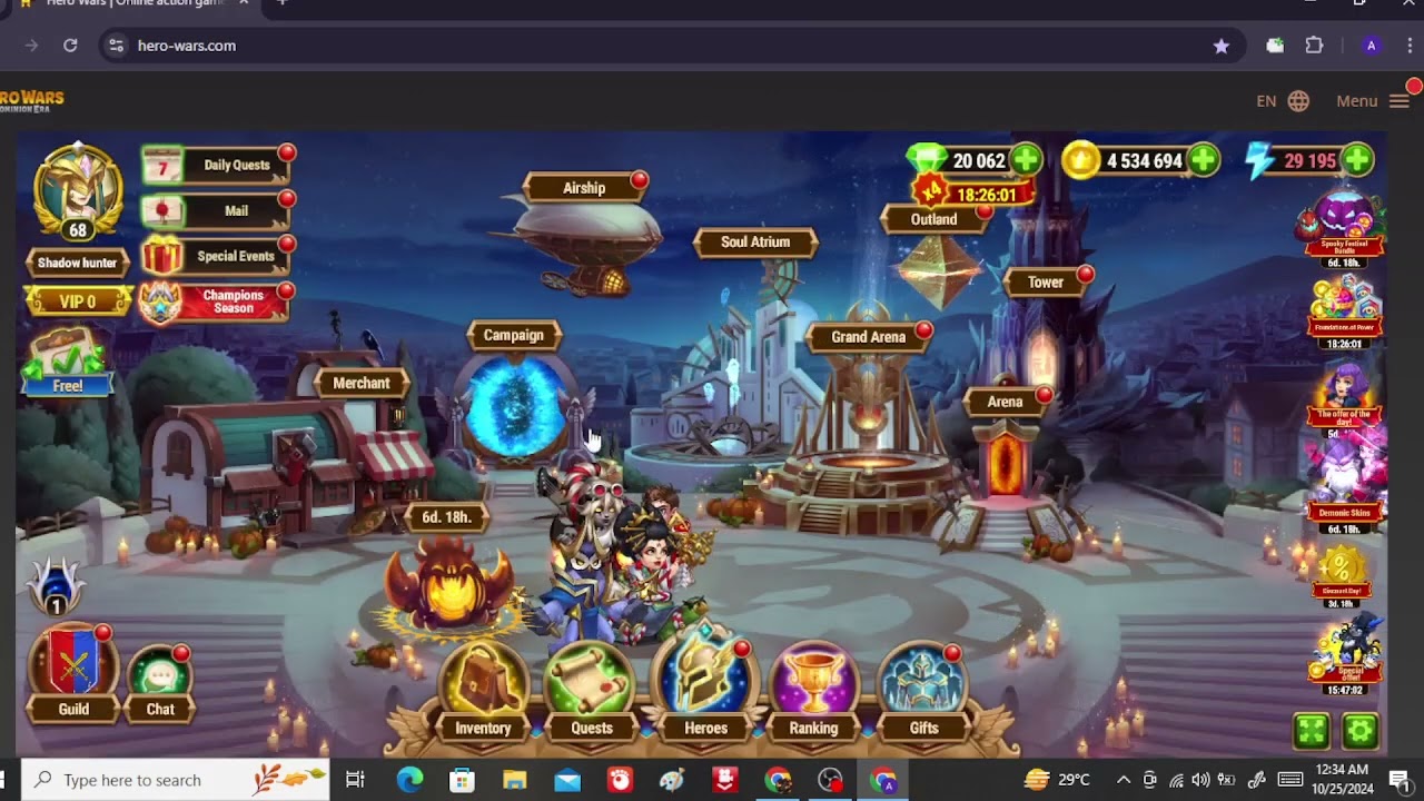 |Hero Wars Spooky Festival Day 1| |All mini Games Found|
