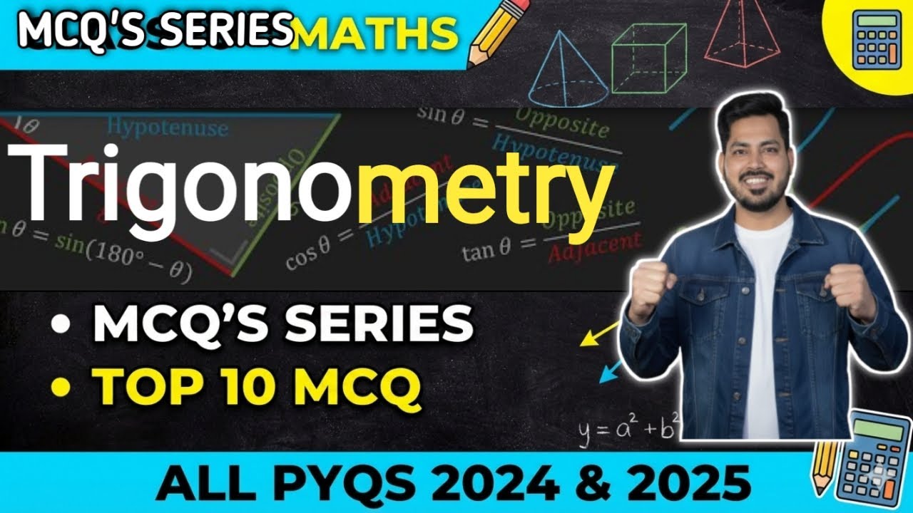 Trigonometry Repeated MCQs for Class 10 Boards | Top 10 MCQ's Class 10 Maths | MCQ's Series  | Pyqs