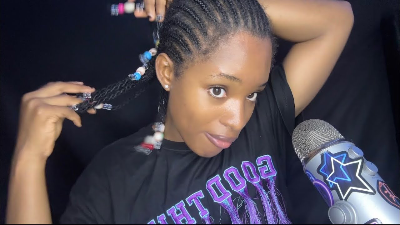 ASMR Gum Chewing while Loosing my Hair (whispering, cracking gum)