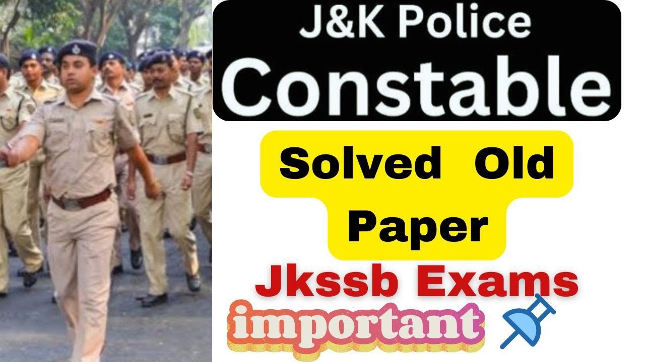 JKP Constable, solved old paper  || Expected questions || jkssb exams 2024