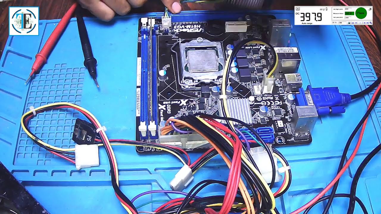 Tarjeta madre H61M-VGS NO DA VIDEO, Medición de Voltajes, Reparación de Motherboards