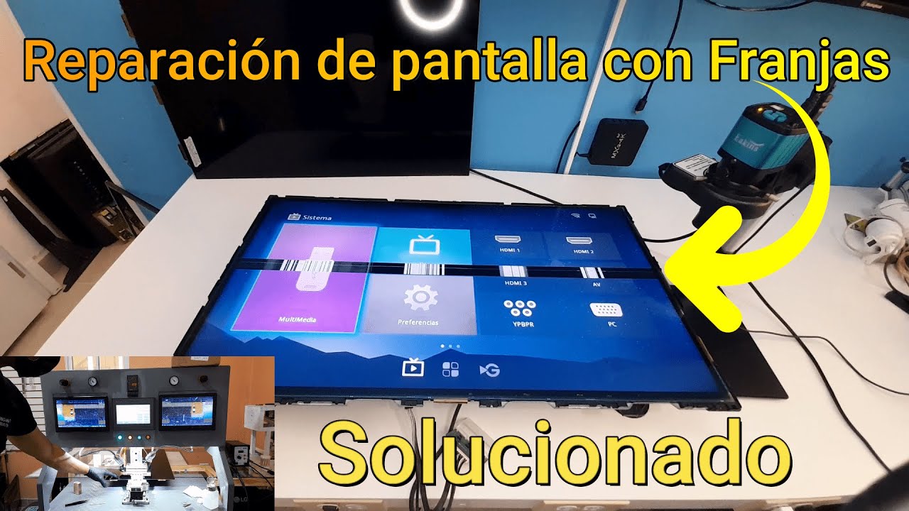 Reparación de Pantalla con Franja en el centro, Mira la solución con la maquina de unión ACF