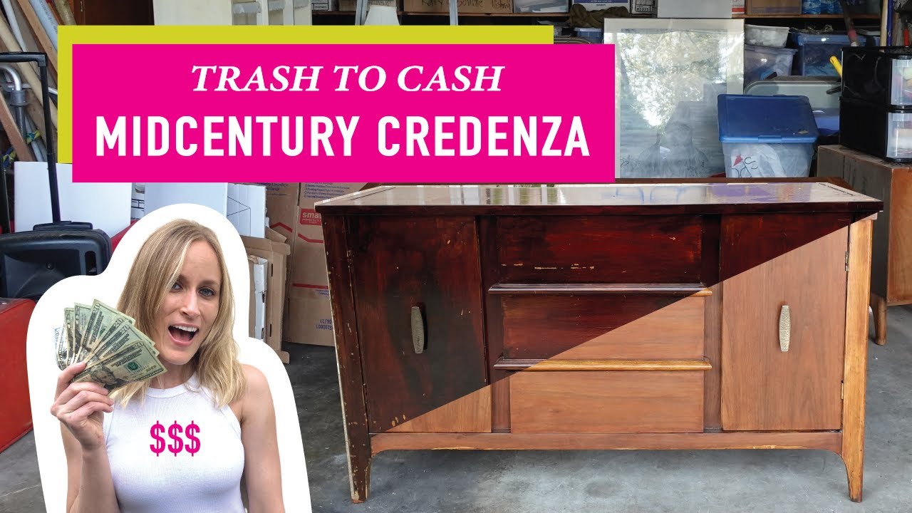 Trash to Cash Furniture Flip | Restoring a Midcentury Credenza (Found on the Curb!)