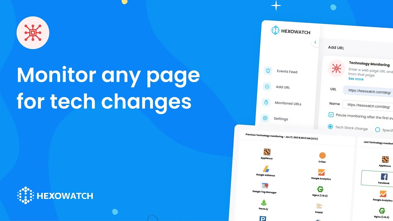 What is Tech stack Monitoring? Hexowatch platform overview