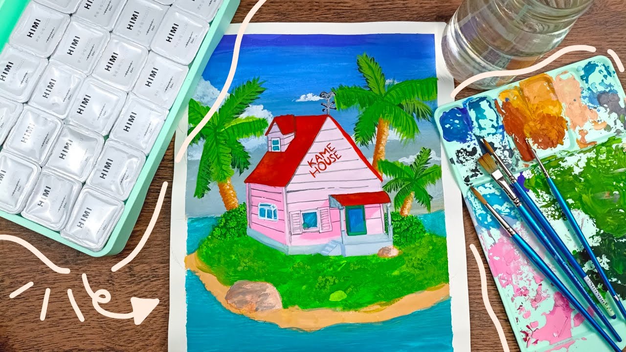 Pintando la KAME HOUSE con HIMI gouache
