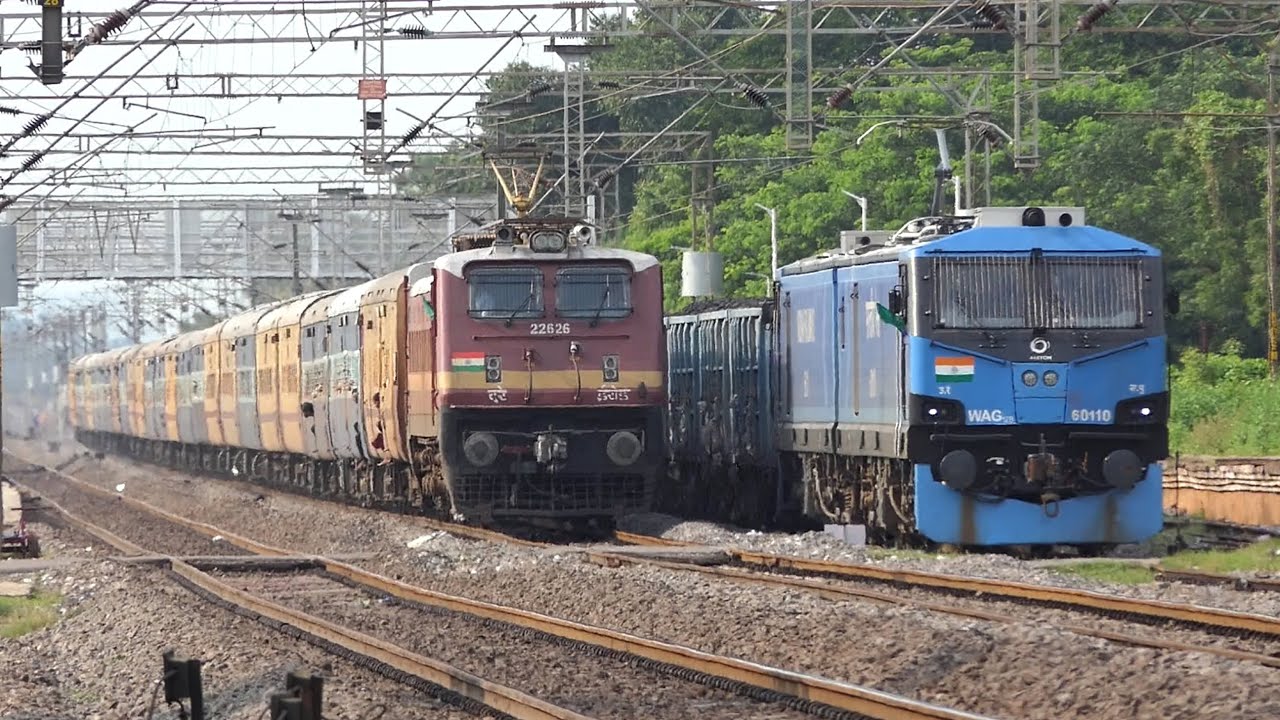 High Speed OVERTAKES | SuperFast Express Trains  OVERTAKES Freight Trains | Indian Railways