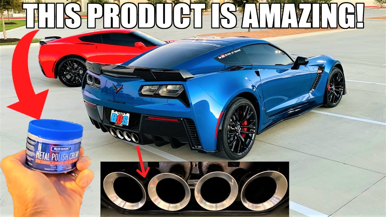 DRASTICALLY Shine your Corvette Exhaust Tips with this Amazing Product. *Blue Magic Polish*
